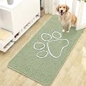 OLANLY Dog Door Mat for Muddy Paws 47x24, Paw Print Design Chenille Mud Mat