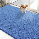 OLANLY Dog Door Mat for Muddy Paws 48x30, Super Absorbent Chenille Mud Mat