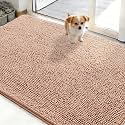 OLANLY Dog Door Mat for Muddy Paws 50x30, Super Absorbent Chenille Mud Mat