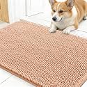OLANLY Dog Door Mat for Muddy Paws 30x17, Super Absorbent Chenille Mud Mat