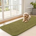 OLANLY Dog Door Mat for Muddy Paws 47x20, Super Absorbent Chenille Mud Mat