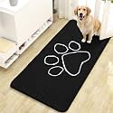 OLANLY Dog Door Mat for Muddy Paws 47x24, Paw Print Design Chenille Mud Mat