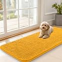 OLANLY Dog Door Mat for Muddy Paws 47x20, Super Absorbent Chenille Mud Mat