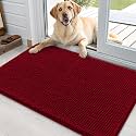 OLANLY Dog Door Mat for Muddy Paws 36x24, Super Absorbent Chenille Mud Mat