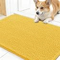 OLANLY Dog Door Mat for Muddy Paws 30x17, Super Absorbent Chenille Mud Mat