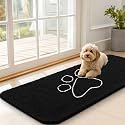 OLANLY Dog Door Mat for Muddy Paws 47x20, Paw Print Design Chenille Mud Mat