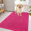 OLANLY Dog Door Mat for Muddy Paws 44x32, Super Absorbent Chenille Mud Mat
