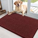 OLANLY Dog Door Mat for Muddy Paws 35x24, Super Absorbent Chenille Mud Mat