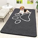 OLANLY Dog Door Mat for Muddy Paws 70x46, Paw Print Design Chenille Mud Mat