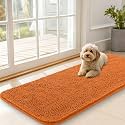 OLANLY Dog Door Mat for Muddy Paws 47x20, Super Absorbent Chenille Mud Mat