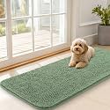 OLANLY Dog Door Mat for Muddy Paws 47x20, Super Absorbent Chenille Mud Mat