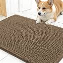 OLANLY Dog Door Mat for Muddy Paws 30x17, Super Absorbent Chenille Mud Mat