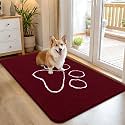 OLANLY Dog Door Mat for Muddy Paws 45x27, Paw Print Design Chenille Mud Mat