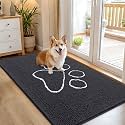 OLANLY Dog Door Mat for Muddy Paws 54x32, Paw Print Design Chenille Mud Mat