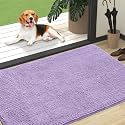 OLANLY Dog Door Mat for Muddy Paws 47x32, Super Absorbent Chenille Mud Mat