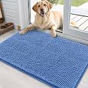 OLANLY Dog Door Mat for Muddy Paws 36x24, Super Absorbent Chenille Mud Mat