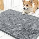 OLANLY Dog Door Mat for Muddy Paws 24x16, Super Absorbent Chenille Mud Mat