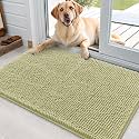 OLANLY Dog Door Mat for Muddy Paws 36x24, Super Absorbent Chenille Mud Mat