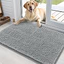OLANLY Dog Door Mat for Muddy Paws 36x24, Super Absorbent Chenille Mud Mat