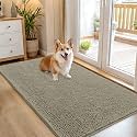 OLANLY Dog Door Mat for Muddy Paws 54x32, Super Absorbent Chenille Mud Mat