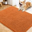 OLANLY Dog Door Mat for Muddy Paws 40x32, Super Absorbent Chenille Mud Mat
