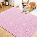 OLANLY Dog Door Mat for Muddy Paws 40x32, Super Absorbent Chenille Mud Mat