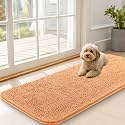 OLANLY Dog Door Mat for Muddy Paws 47x20, Super Absorbent Chenille Mud Mat