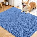 OLANLY Dog Door Mat for Muddy Paws 40x32, Super Absorbent Chenille Mud Mat