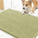 OLANLY Dog Door Mat for Muddy Paws 30x17, Super Absorbent Chenille Mud Mat