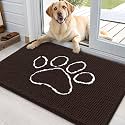 OLANLY Dog Door Mat for Muddy Paws 36x24, Paw Print Design Chenille Mud Mat