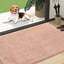 OLANLY Dog Door Mat for Muddy Paws 47x32, Super Absorbent Chenille Mud Mat