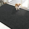 OLANLY Dog Door Mat for Muddy Paws 48x30, Super Absorbent Chenille Mud Mat