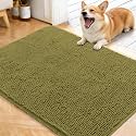 OLANLY Dog Door Mat for Muddy Paws 40x32, Super Absorbent Chenille Mud Mat