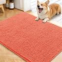 OLANLY Dog Door Mat for Muddy Paws 40x32, Super Absorbent Chenille Mud Mat