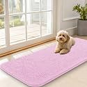 OLANLY Dog Door Mat for Muddy Paws 47x20, Super Absorbent Chenille Mud Mat