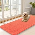 OLANLY Dog Door Mat for Muddy Paws 47x20, Super Absorbent Chenille Mud Mat