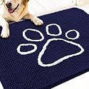 OLANLY Dog Door Mat for Muddy Paws 34x21, Paw Print Design Chenille Mud Mat