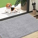 OLANLY Dog Door Mat for Muddy Paws 47x32, Super Absorbent Chenille Mud Mat