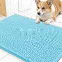 OLANLY Dog Door Mat for Muddy Paws 30x17, Super Absorbent Chenille Mud Mat