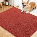 OLANLY Dog Door Mat for Muddy Paws 40x32, Super Absorbent Chenille Mud Mat