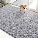 OLANLY Dog Door Mat for Muddy Paws 48x30, Super Absorbent Chenille Mud Mat