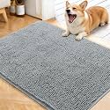 OLANLY Dog Door Mat for Muddy Paws 40x32, Super Absorbent Chenille Mud Mat