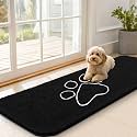 OLANLY Dog Door Mat for Muddy Paws 59x20, Paw Print Design Chenille Mud Mat