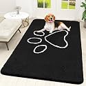 OLANLY Dog Door Mat for Muddy Paws 70x46, Paw Print Design Chenille Mud Mat
