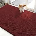 OLANLY Dog Door Mat for Muddy Paws 50x30, Super Absorbent Chenille Mud Mat