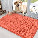 OLANLY Dog Door Mat for Muddy Paws 36x24, Super Absorbent Chenille Mud Mat