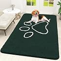OLANLY Dog Door Mat for Muddy Paws 59x35, Paw Print Design Chenille Mud Mat