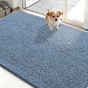 OLANLY Dog Door Mat for Muddy Paws 48x30, Super Absorbent Chenille Mud Mat