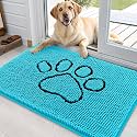OLANLY Dog Door Mat for Muddy Paws 36x24, Paw Print Design Chenille Mud Mat