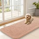 OLANLY Dog Door Mat for Muddy Paws 47x20, Super Absorbent Chenille Mud Mat